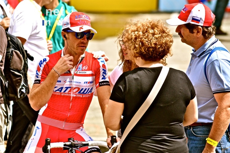 Luca Paolini beim Einschreiben vor der 8. Etappe in Belfort