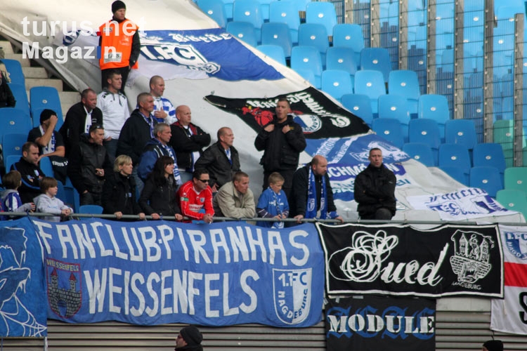 guter Auftritt der Magdeburger Fans in Leipzig