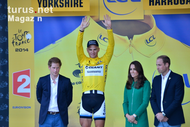 Marcel Kittel bei der Siegerehrung, zweite Etappe des Giro