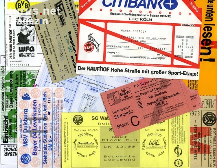 Tickets Anfang der 90er Jahre