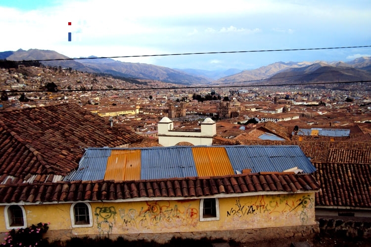 Blick auf die alte peruanische Stadt Cusco (auch Cuzco, auf Quechua Qusqu oder Qosqo)