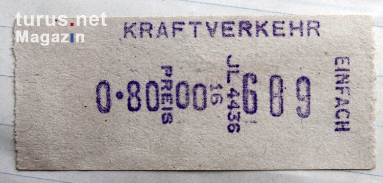 Fahrkarte Kraftverkehr DDR