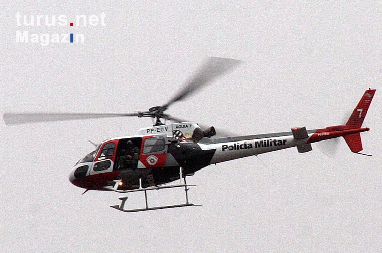 Helikopter der Polícia Militar in Brasilien, (Foto: T. Hänsch www.unveu.de)
