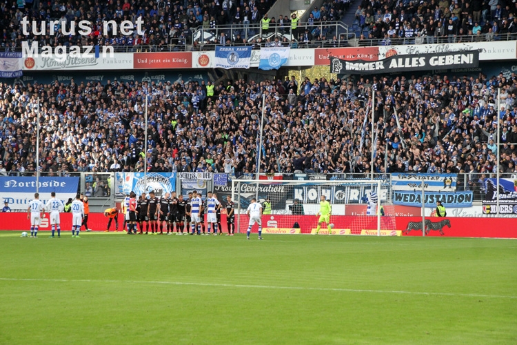 Spielszenen MSV gegen Union Berlin 19. Oktober 2017
