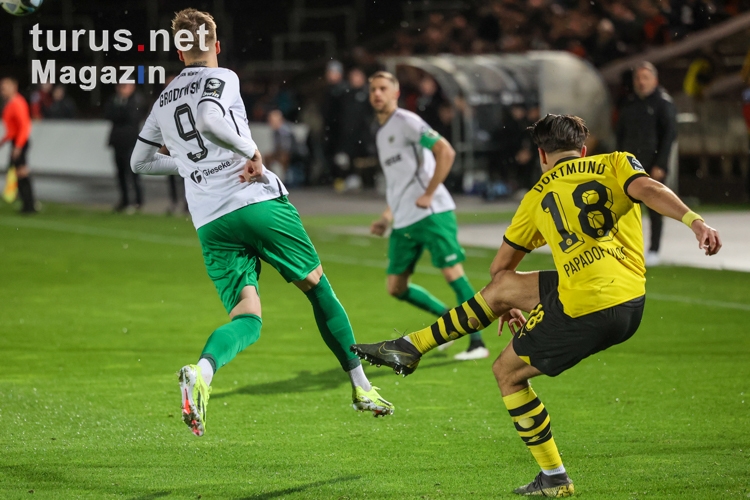 Joel Grodowski, Antonios Papadopoulos Borussia Dortmund U23 vs. Preußen Münster Spielfotos 13.02.2024