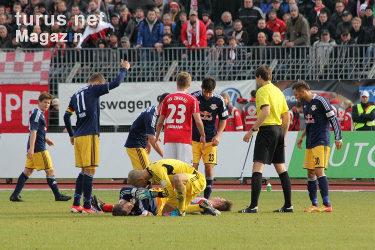 FSV Zwickau gegen RB Leipzig im Sportforum Sojus