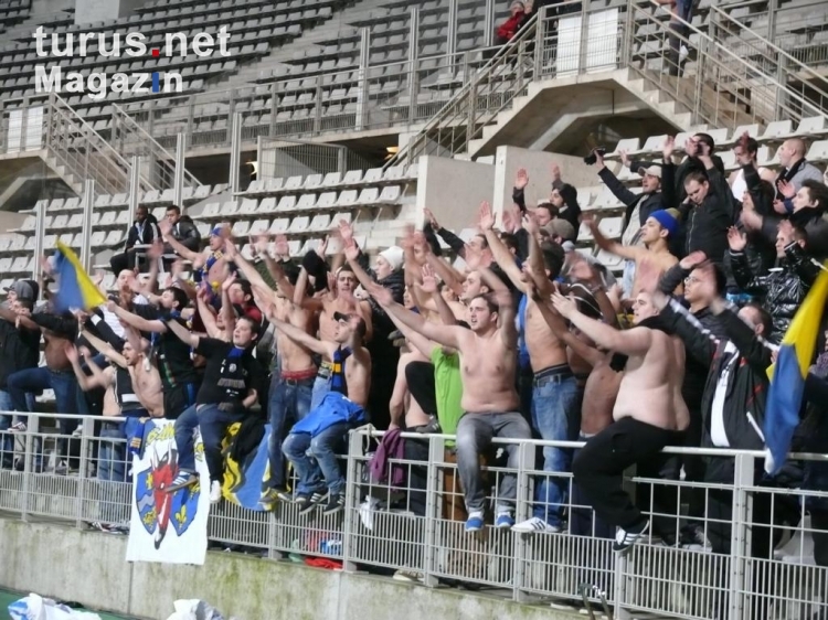 Fans des US Créteil beim Paris FC 12-01-2013