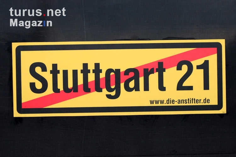 Aufkleber: Gegen das Großprojekt der Deutschen Bahn Stuttgart 21