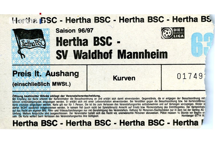 Hertha BSC vs. SV Waldhof Mannheim 1996/97