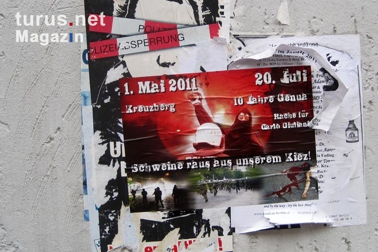Aufkleber: 1. Mai 2011 in Berlin-Kreuzberg - Aufkleber in Neukölln