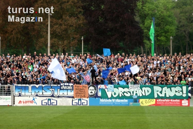 Fans und Ultras des SV Babelsberg 03 beim Heimspiel gegen Dynamo Dresden