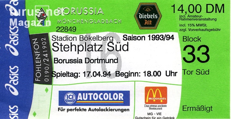 Borussia Mönchengladbach vs. Borussia Dortmund, 1994