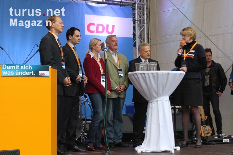 Die CDU-Kandidaten der Wahlkreise von Berlin Mitte auf der Wahlveranstaktung am 9. September 2011