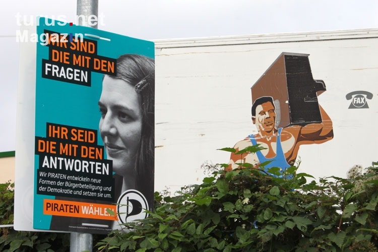 Wahlplakat der Piratenpartei in Berlin-Neukölln