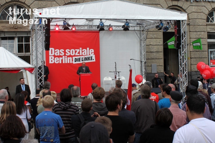 Wahlveranstaltung der Partei Die Linke in Berlin-Neukölln