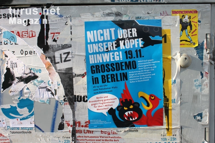 Nicht über unsere Köpfe hinweg - Plakat: Aufruf zur Großdemo am 19. November 2011 in Berlin