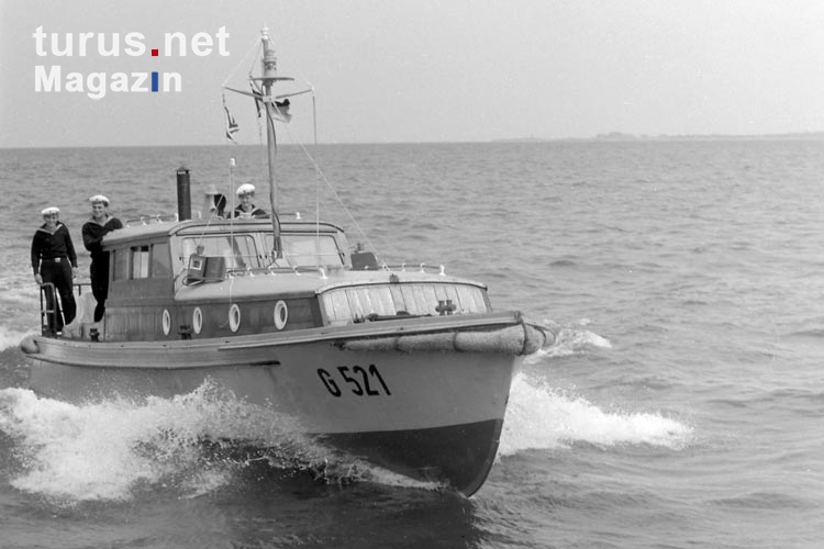 Boot der DDR-Marine auf der Ostsee, Ende der 50er Jahre, Grenzsicherung auf dem Meer