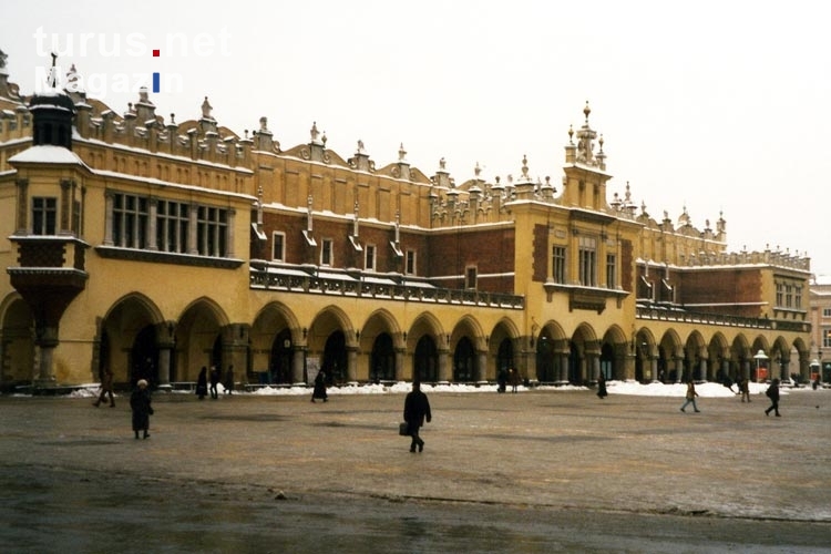 Der Hauptmarkt (Rynek) in Krakau / Krakow, Winter 2000