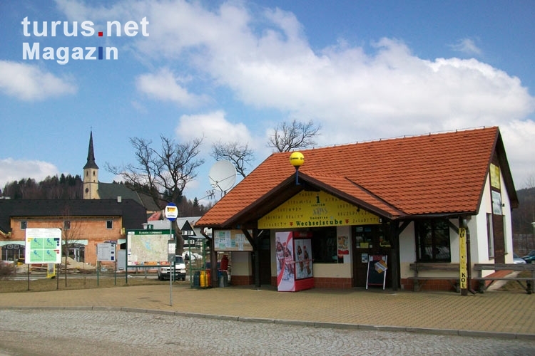 Wechselstube in einer tschechischen Ortschaft nahe der Grenze zu Österreich