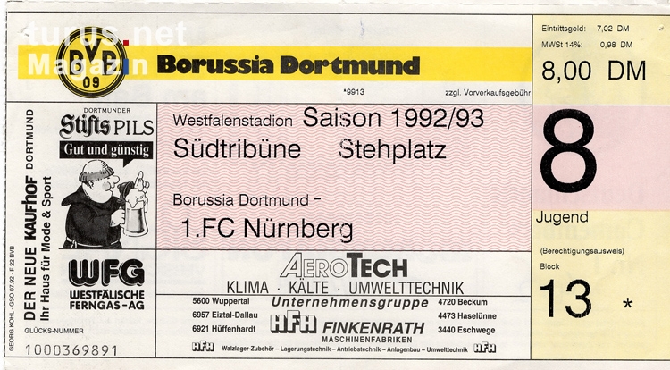 Borussia Dortmund vs. 1. FC Nürnberg