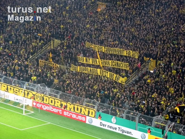 Dortmund Ultras Spruchband gegen Choreoverbot für Gäste