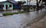 Überflutete Straßen in Tabatinga, Brasilien