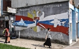 serbisch-russisches Graffiti in Mitrovica