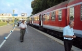 Auf dem Bahnhof von Durres in Albanien