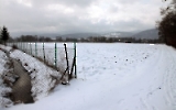 winterliche Landschaft zum Osterfest in Niederschlesien