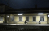Bahnhof von Lehrte (Niedersachsen) bei Nacht