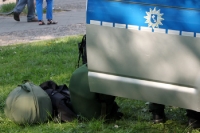 Auch die Bremer Polizei ist vor Ort in Berlin am 1. Mai 2012