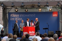 Wahlkampfveranstaltung der SPD im Berliner Stadtbezirk Neukölln