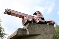 Sowjetischer Schneepflug statt Panzer... Dreilinden am ehemaligen Berliner Mauerstreifen