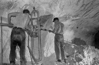 Kali-Bergbau Merkers in der DDR, 50er Jahre, historische Bergbaufotos