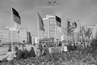 DDR-Fahnen, Berlin-Alexanderplatz, DDR, Ende 60er Jahre