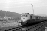 tschechischer Schnellzug an der Elbe, DDR, 1955