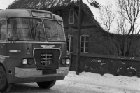 Überlandbus im Winter, DDR, 50er Jahre
