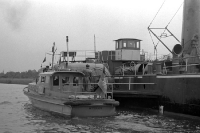 Boote der DDR-Grenztruppen / Grenzpolizei auf der Elbe, Ende der 50er Jahre, innerdeutsche Grenze