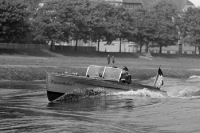 Boote der DDR-Grenztruppen / Grenzpolizei auf der Elbe, Ende der 50er Jahre, innerdeutsche Grenze