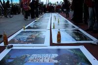 In Berlin ausgestellte Fotos von den Protesten der S21-Gegner