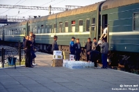 Provinzbahnhof in Sibirien (Russland) an der Strecke der Transsibirischen Eisenbahn