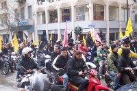 Demonstration in Athen, Protest vom Motorrad aus, Finanzkrise in Griechenland