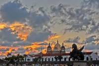 Prächtiger Abendhimmel in Cartagena (Kolumbien)