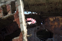 Einschusslöcher im Wasserturm von Vukovar