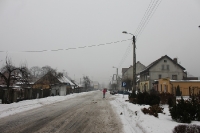 verschneite Straßen in Wegliniec