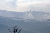winterliche Bergkette des Riesengebirges