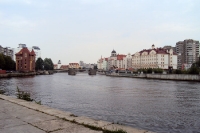 Kaliningrad (Königsberg) am Fluss Pregel (Pregolja) in Russland, aufgebaute Altstadt