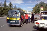 ein Sammeltaxi / eine Marschrutka in Irkutsk