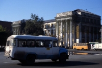 alter Linienbus in der Innenstadt von Irkutsk