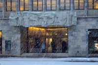 UBS-Bank im Schneegestöber